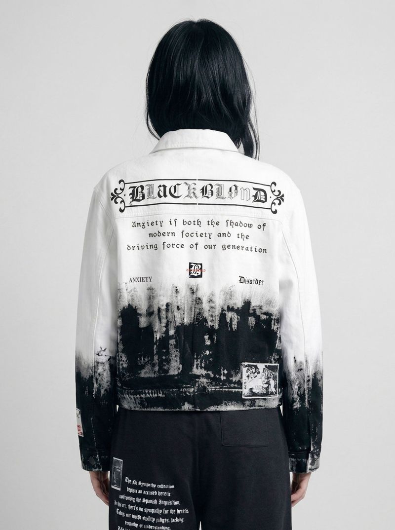 BBD Anxiety Smoke Graphic Denim Jacket (White)