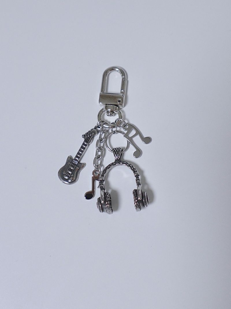 Headphone music guitar keyring
