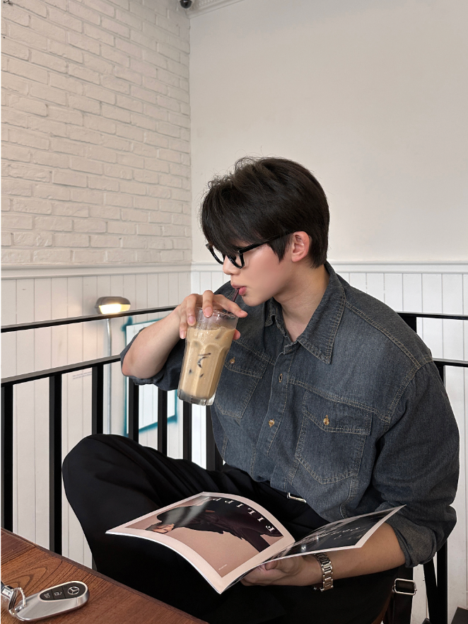 LMN Labo Semi-Over Button Denim Shirt (3 colors)