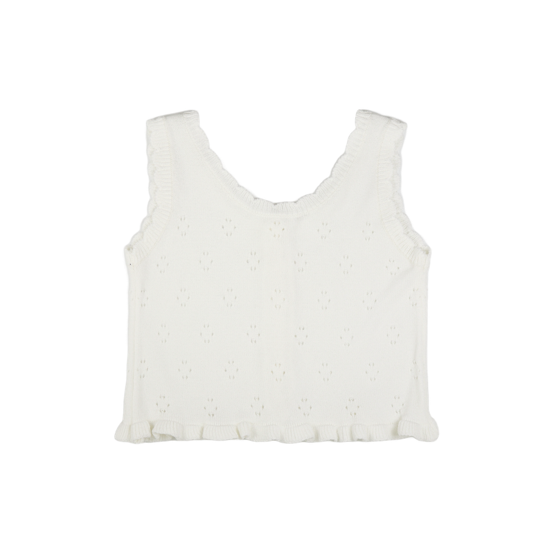 FRILL PUNCHING KNIT VEST (2 COLORS)