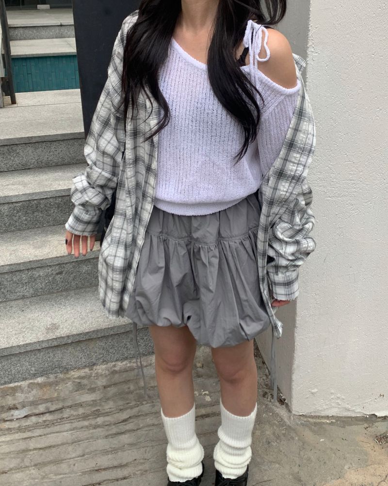 (Unisex) Destroyed check shirts