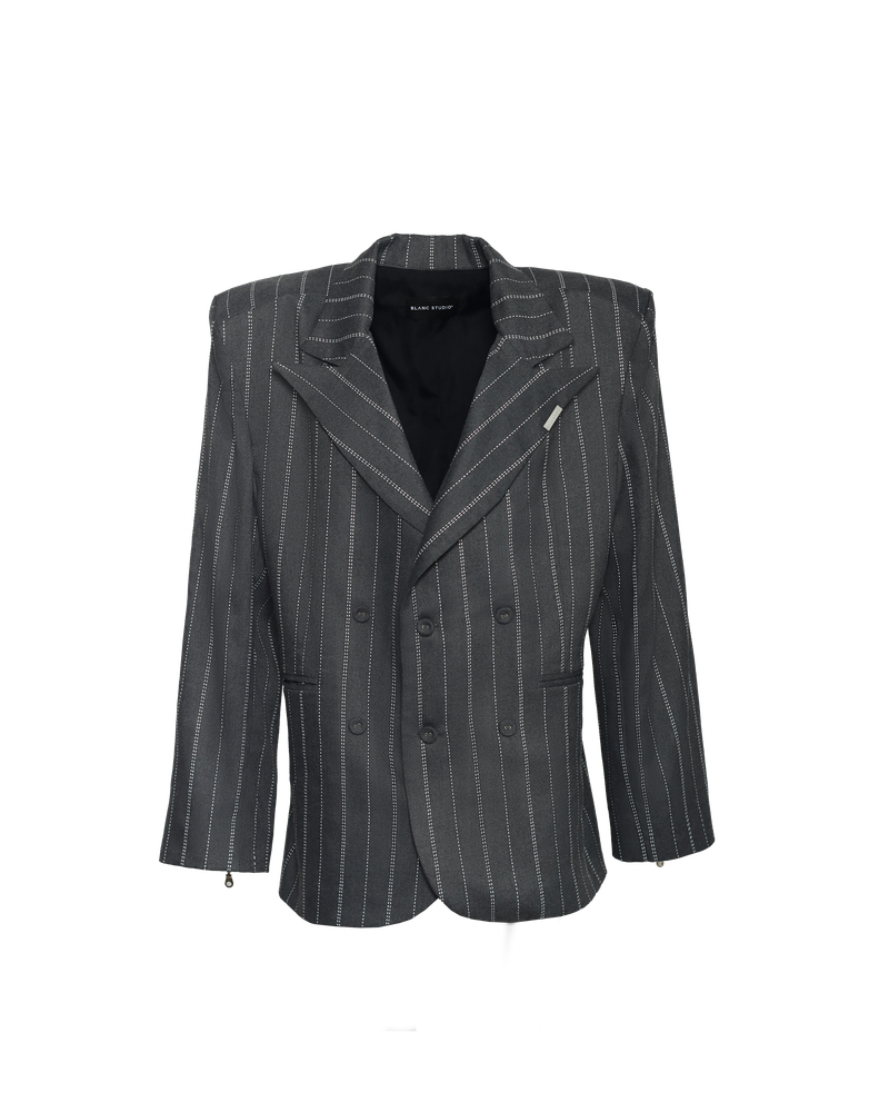 SLAB STRUCTURED BLAZER - STRIPE