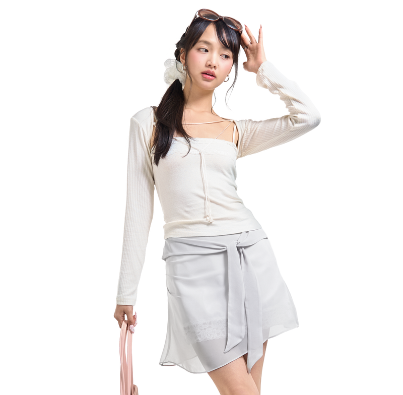 Forusring（フォーラスリング）の「ROSY MIDI SKIRT [IVORY]（Skirts）」
