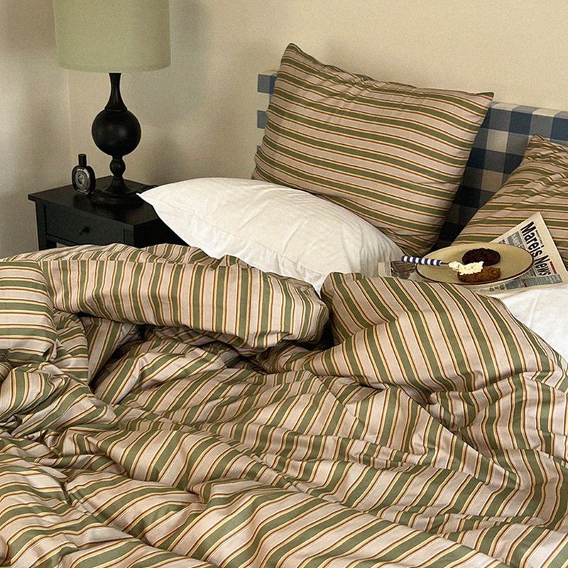 museonghwa(ムソンファ)の「woody green stripe duvet cover (SS/160x210cm)(Fashion Accessories)」