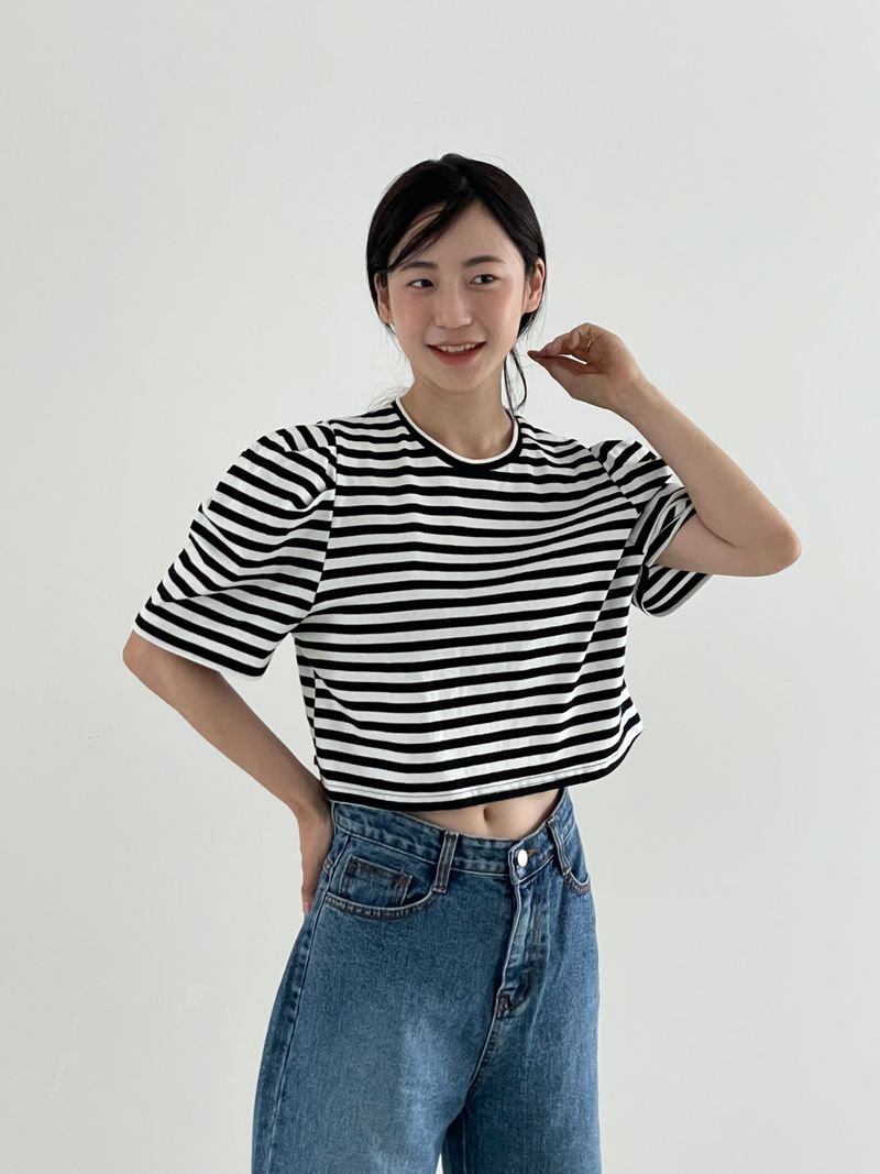 Garni puff stripe T