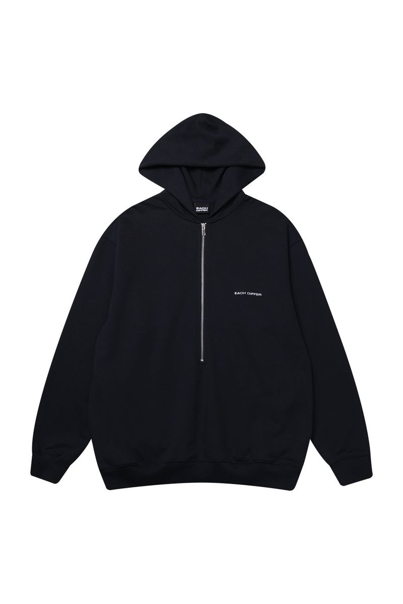 HAIF-ZIP HOODIE (LONG)_NAVY