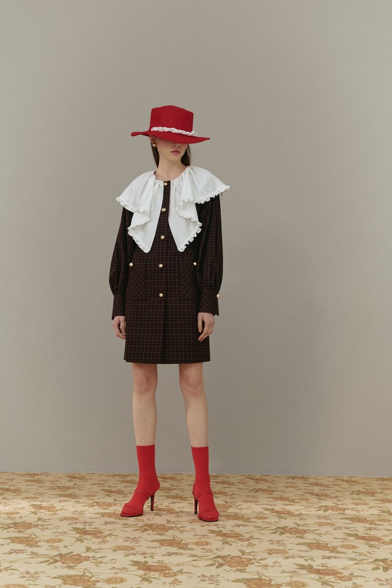 ROMANCHIC(ロマンシック)の「Collared check dress(Dresses)」