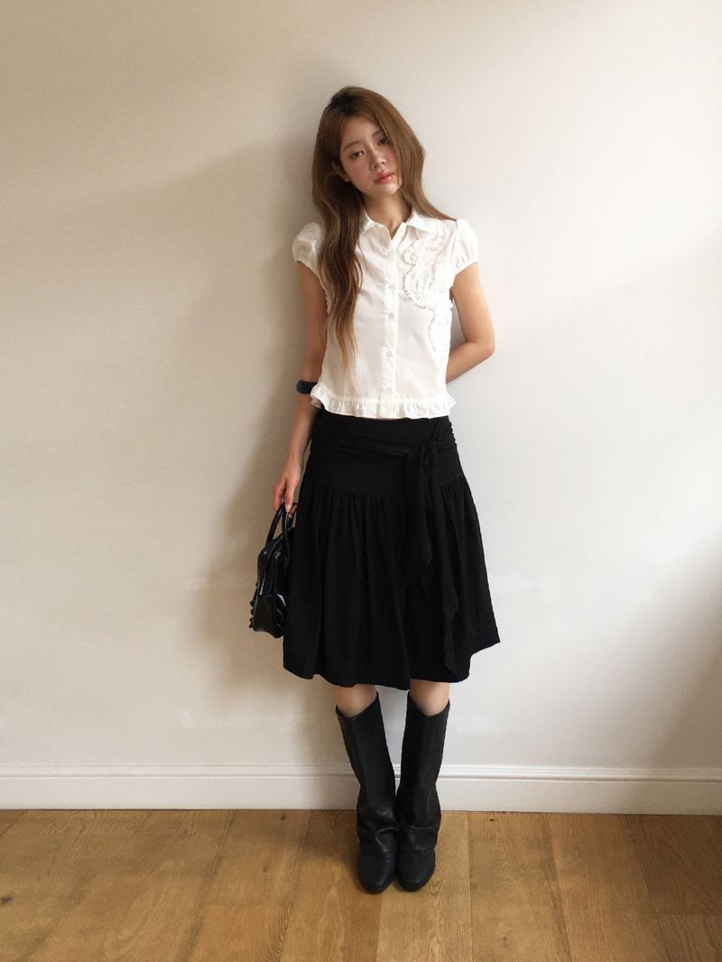 Osaka tie midi skirt