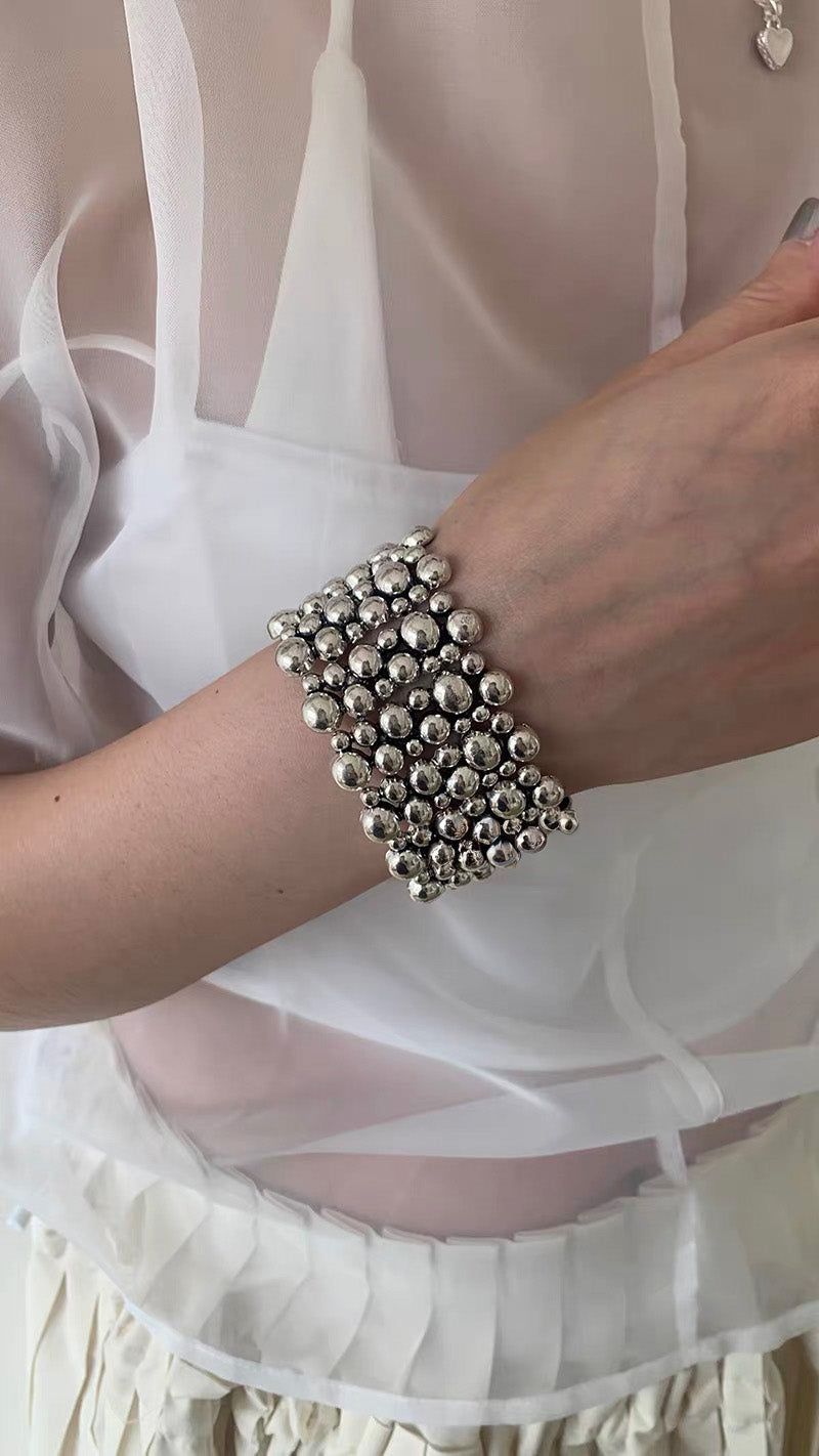 House of haus（ハウス オブ ハウス）の「シルバー ボール ワイド バンド バングル（アクセサリー）」