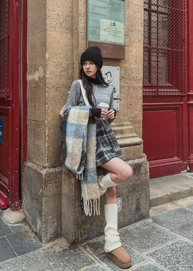[U-BASIC] Laurent Round Cable Cardigan