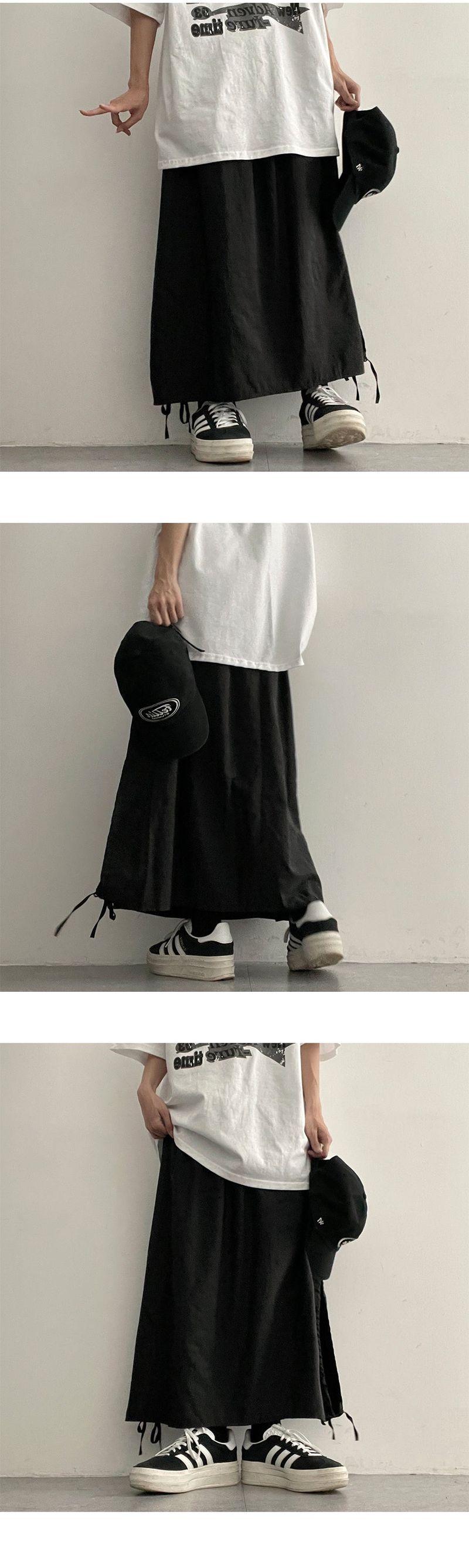 Rohanex nylon hem string long skirt
