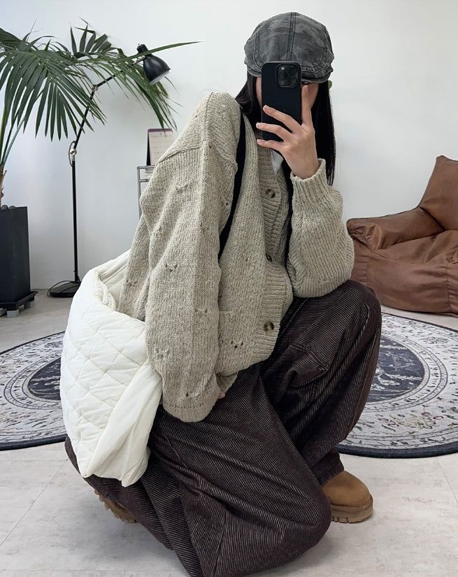 Alp Punching Knit Cardigan