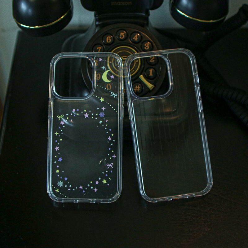 【MADE】Transparent star shower Jelly hard Phone case
