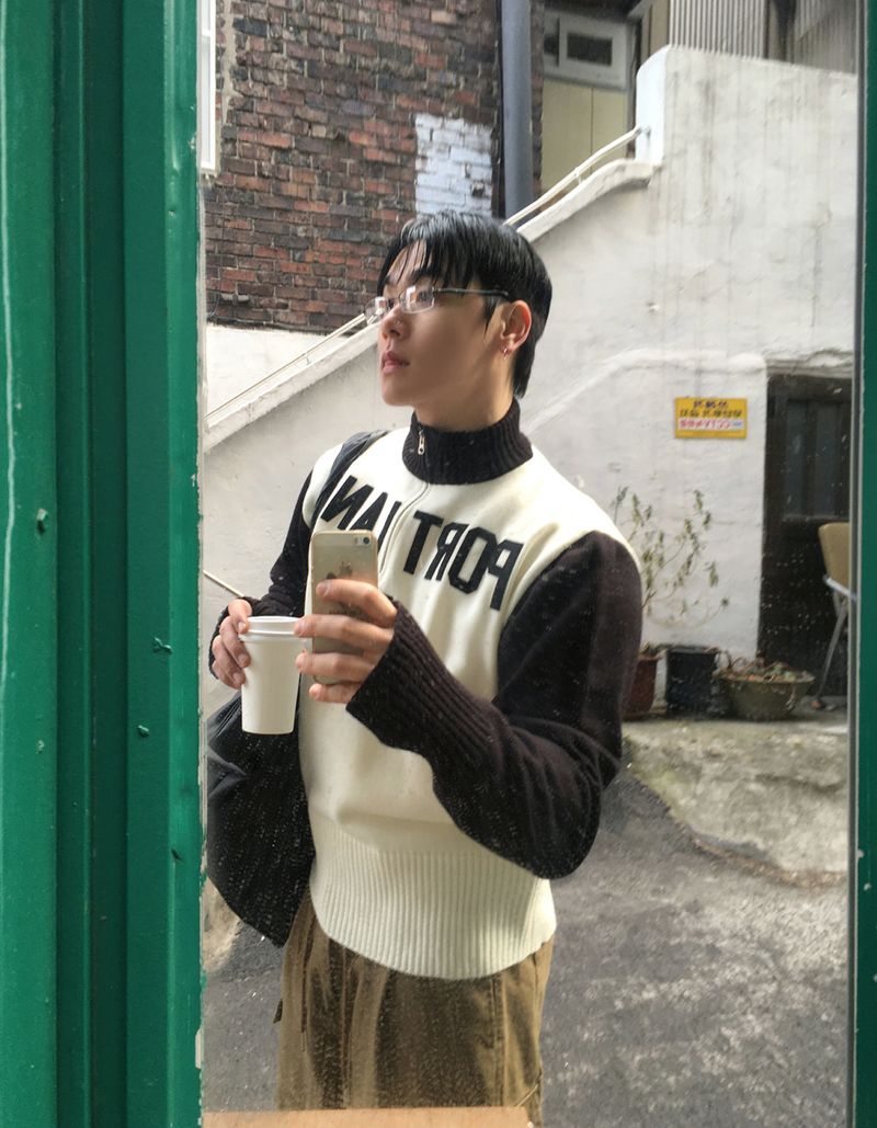 No.1577 PL half ZIP fh KNIT