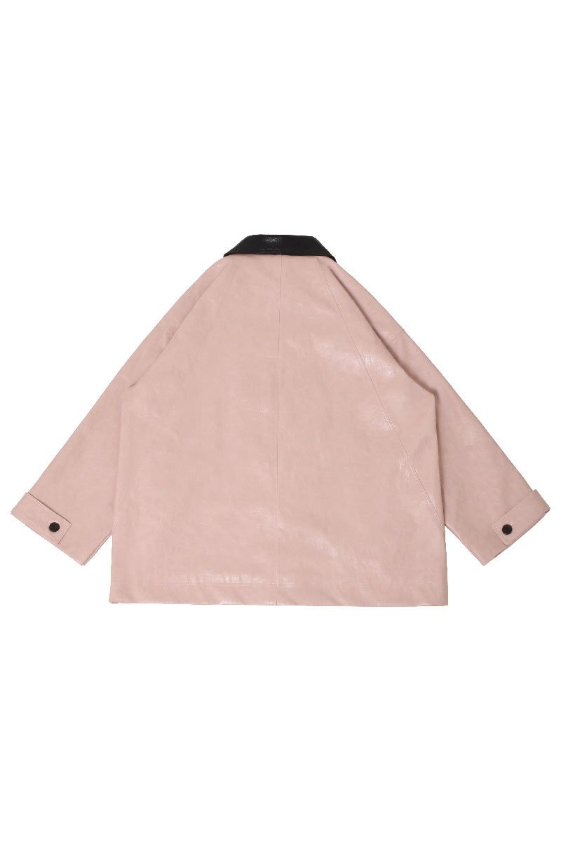 Eco Leather Half Jacket (pink)