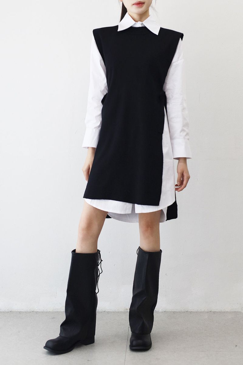 NONCODE（ノンコード）の「Chelsea Knit Vest + Shirt Dress Set（Dresses）」