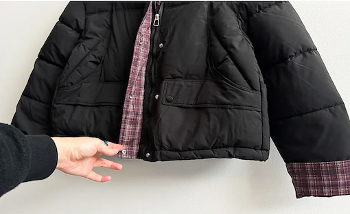Daring checkered lining point short padded coat