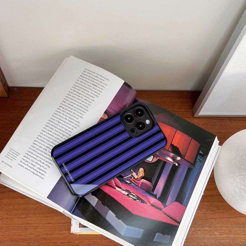  [Magsafe glass] Stripe case(purple)