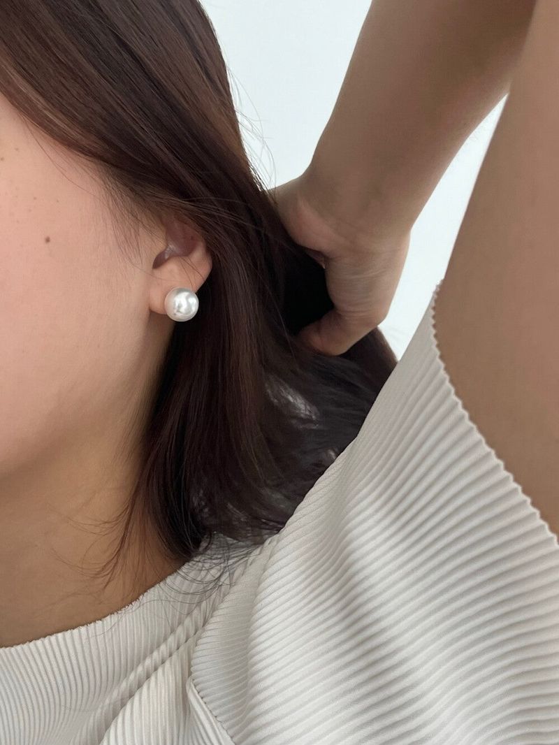 (silver925) 12mm Pearl earrings