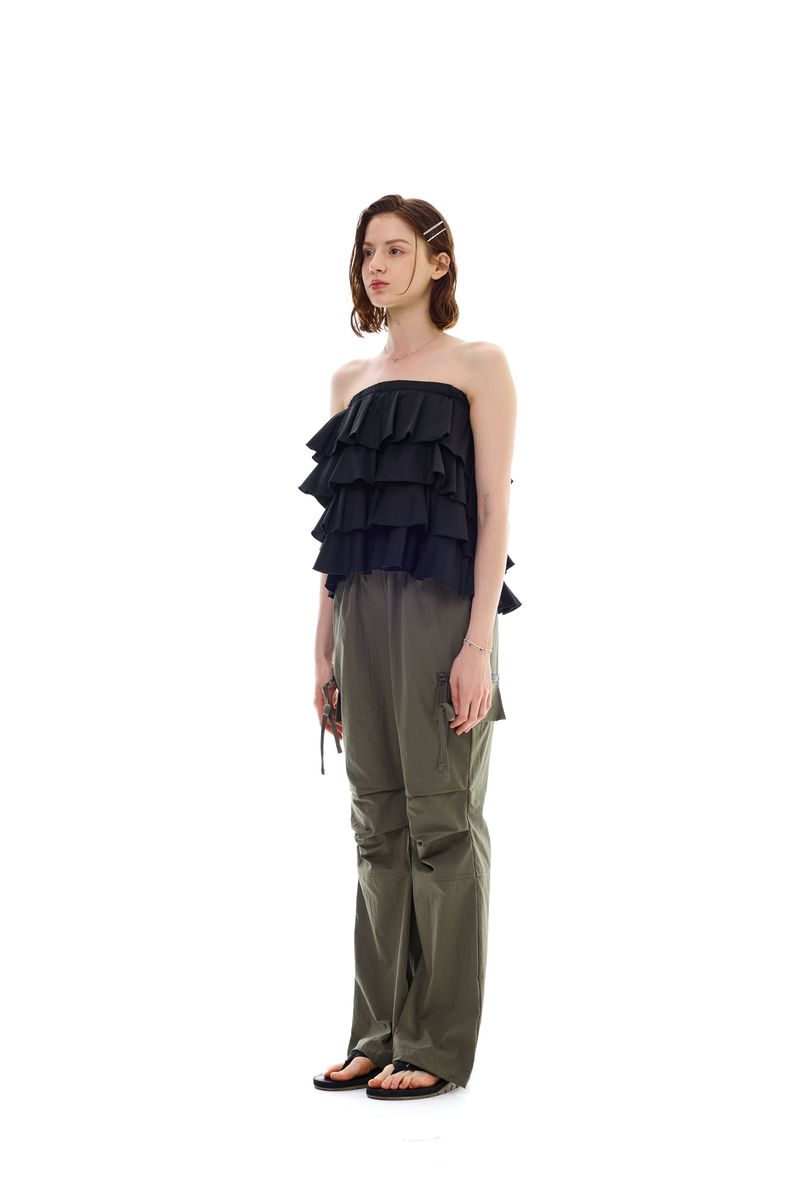 VIVA FRILL TOP SKIRT / BLACK