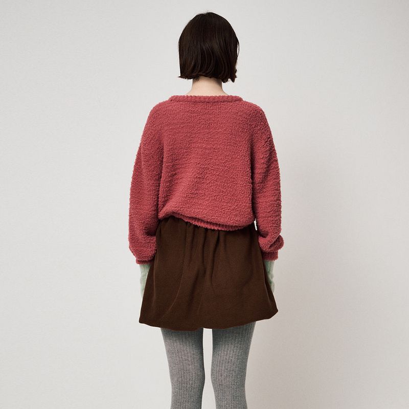 FLUFFY KNIT PULLOVER, MAUVEWOOD