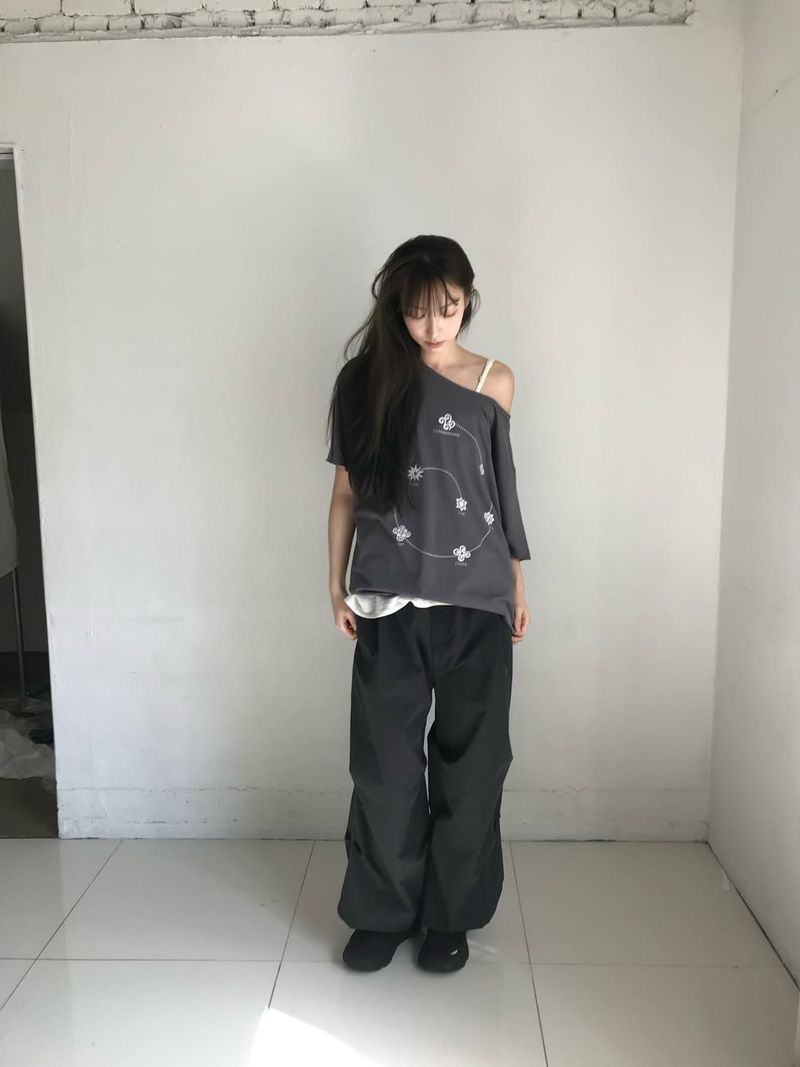 Double Pintuck Pants (Charcoal)