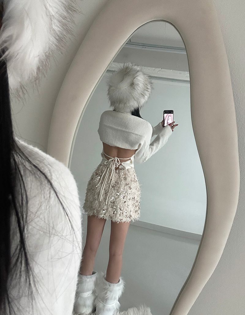 block soft knit bolero