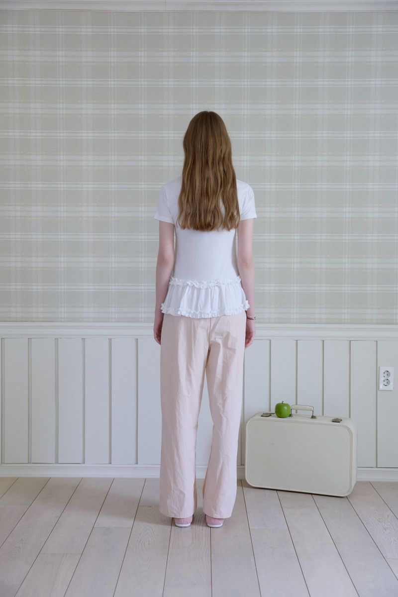 PINK PINEAPPLE（ピンクパイナップル）の「SHEER LACE LAYERED T-SHIRT（Tops）」