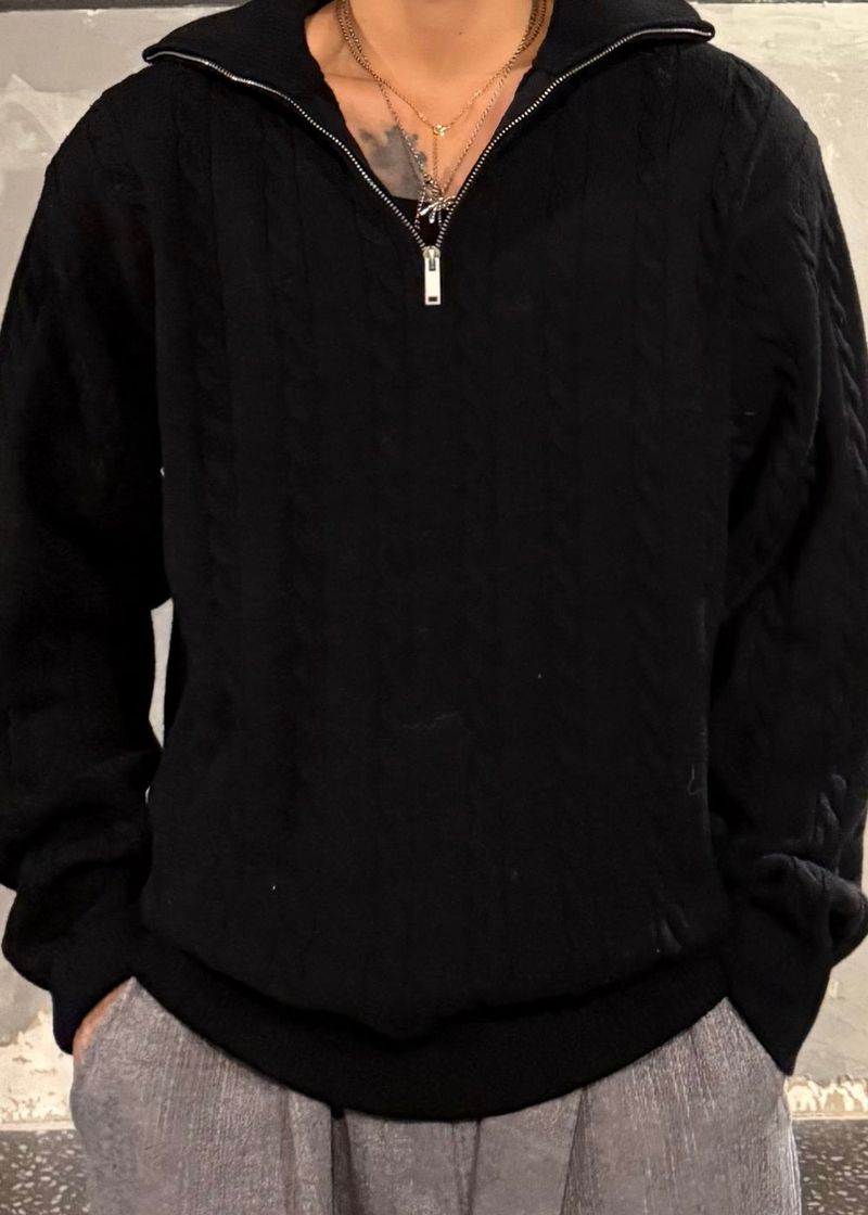 High-neck half zip-up knit 5COLOR