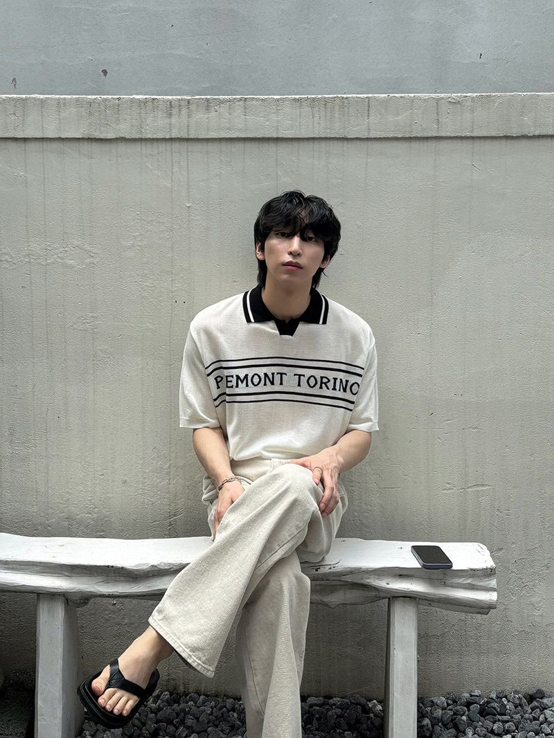 ASCLO（エジュクロ）の「ASCLO TORINO Collar Short Sleeve Knit (3color)（Tops）」
