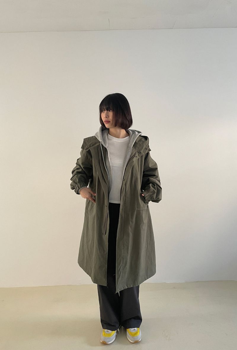 Two way hood zip up
