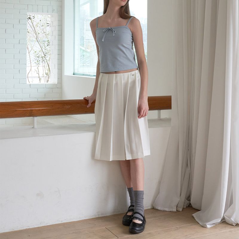 Classic Soft Pleats Skirt_White