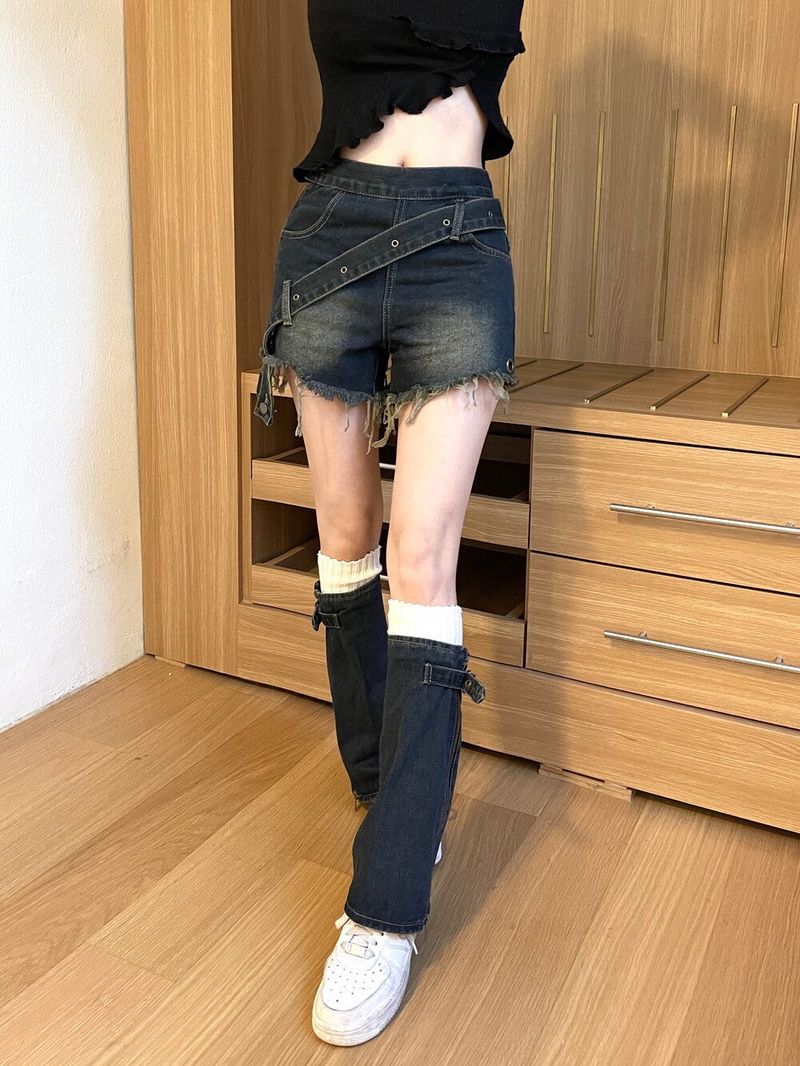 Seow(ソウ)の「1409. Side belted denim pt warmer set(Pants)」