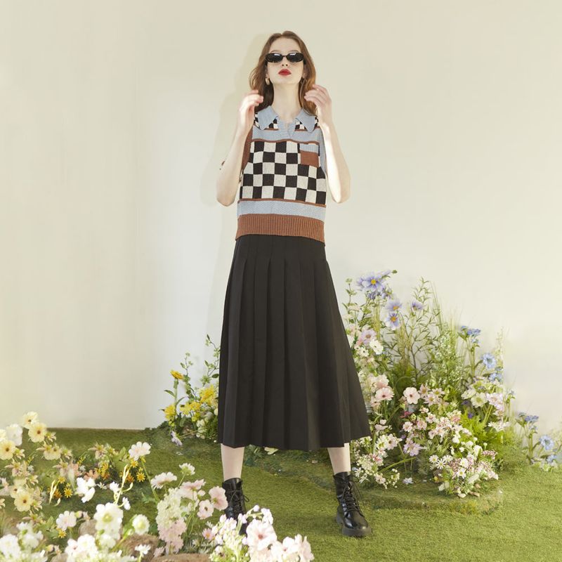 VITALSIGN(バイタルサイン)の「Long Black Pintuck Skirt(Skirts)」
