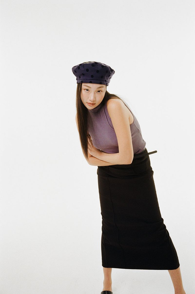 DOT BERET HAT / NAVY
