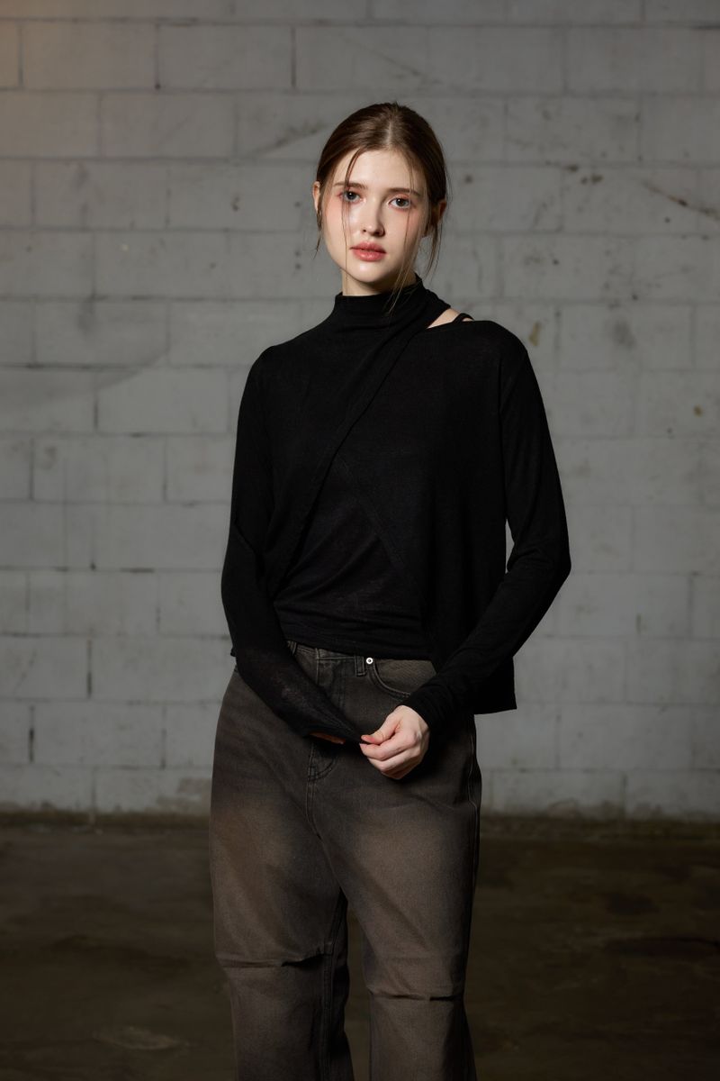 ARE WOOL LONG SLEEVE SET / BLACK