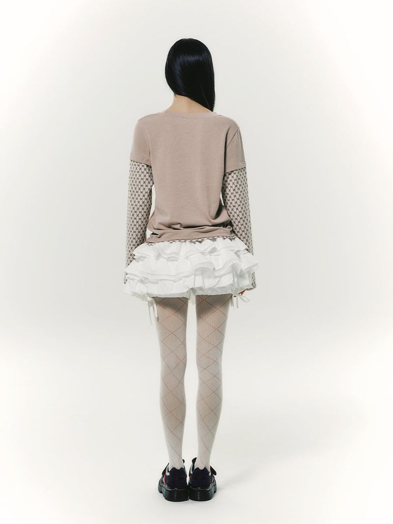 BALLOON FRILL SKIRTPANTS WHITE