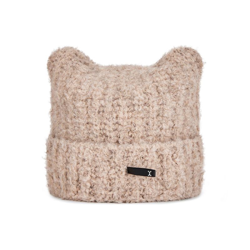VARZAR Safety Pin Square Beanie / Beige