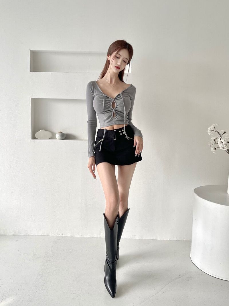 653. Funky belt low sk (3color)