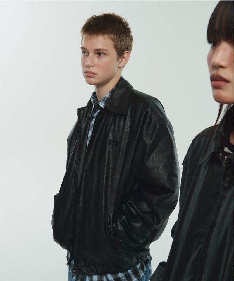 ITZ MINI LOGO VEGAN LEATHER JACKET