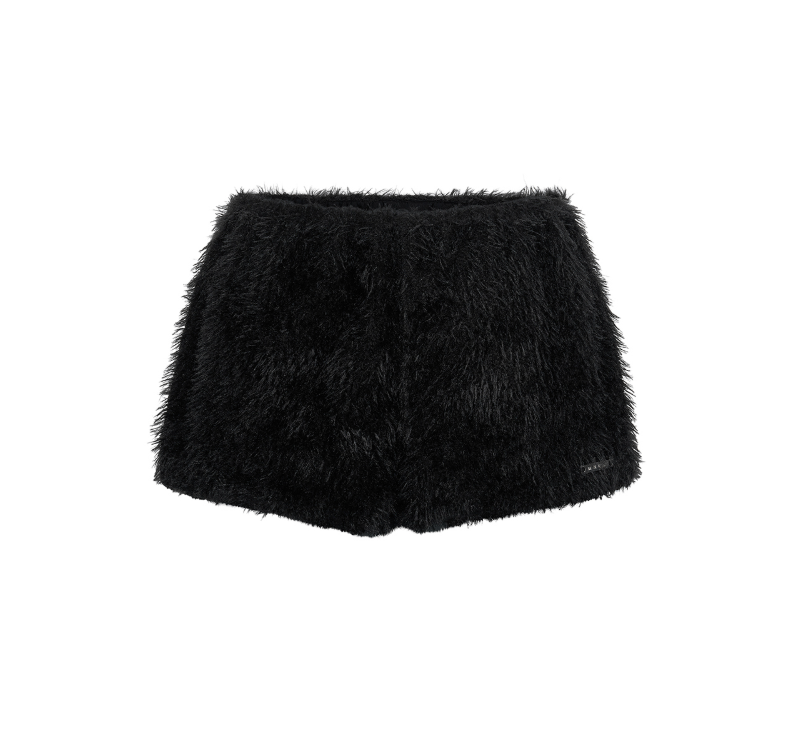 mnem（ムネム）の「[mnem] Soft Fur Mini Shorts (black)（Pants）」