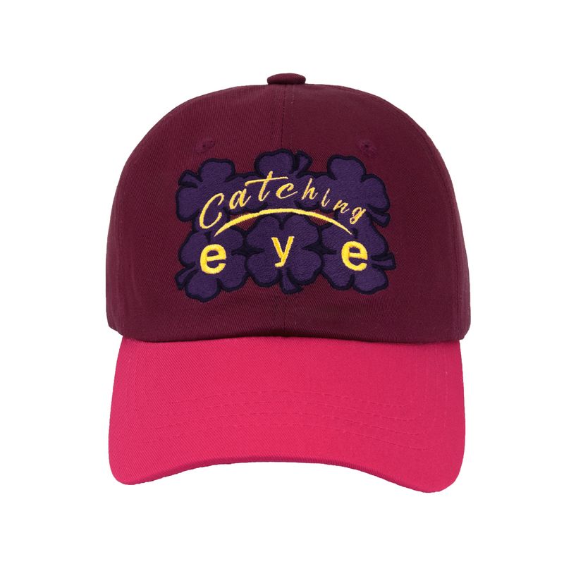Catching Eye Ball Cap - Burgundy / Pink Yarrow