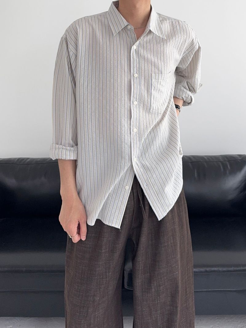 SY Relaxed Fit Seersucker Stripe Shirt (4C)