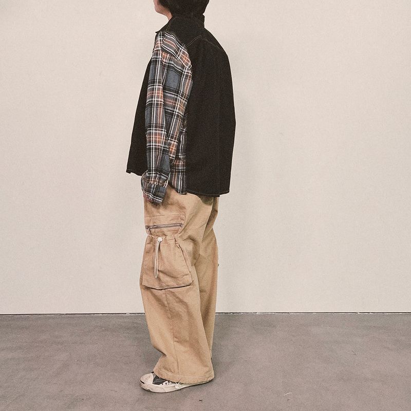 check block cotton shirt_black