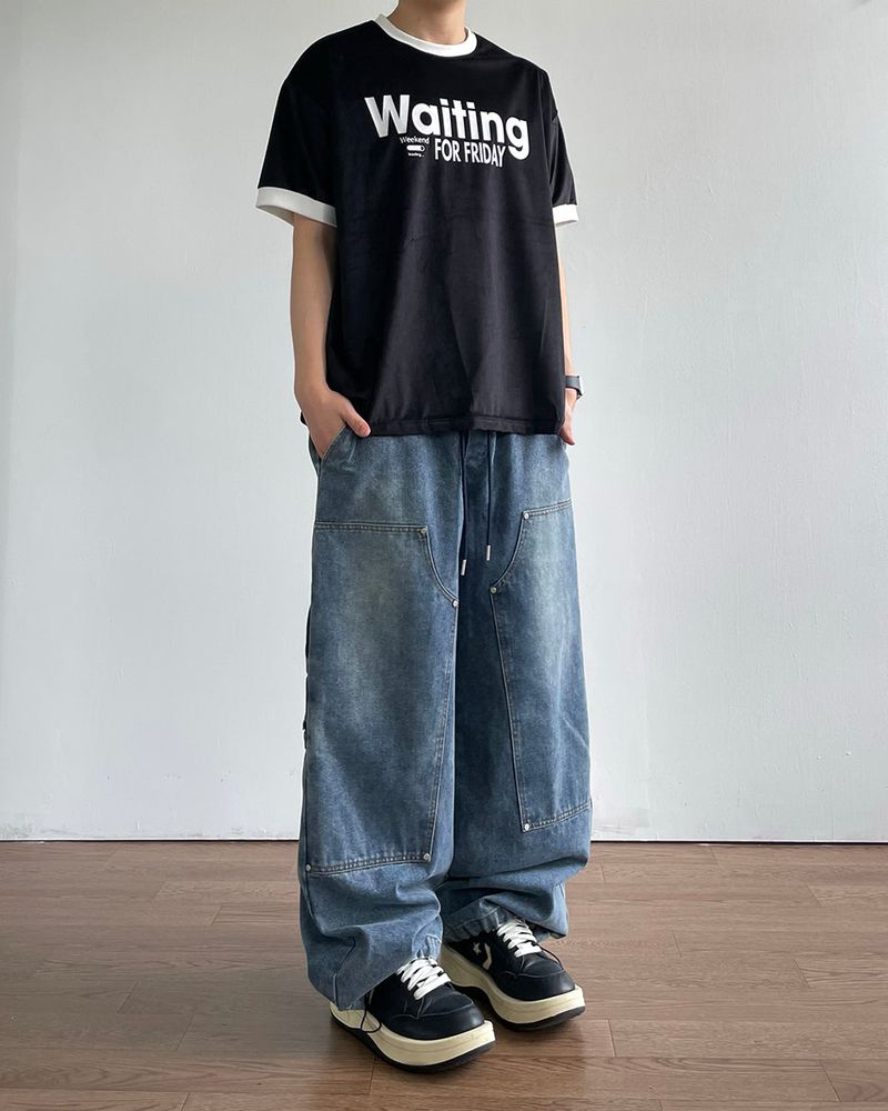 Leaf Double Knee Denim Pants