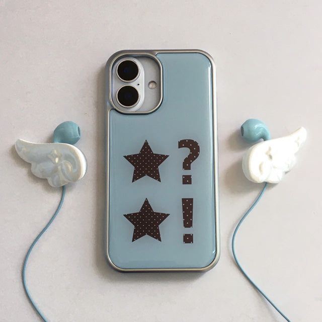 Dot dot star skyblue silver epoxy bumper case