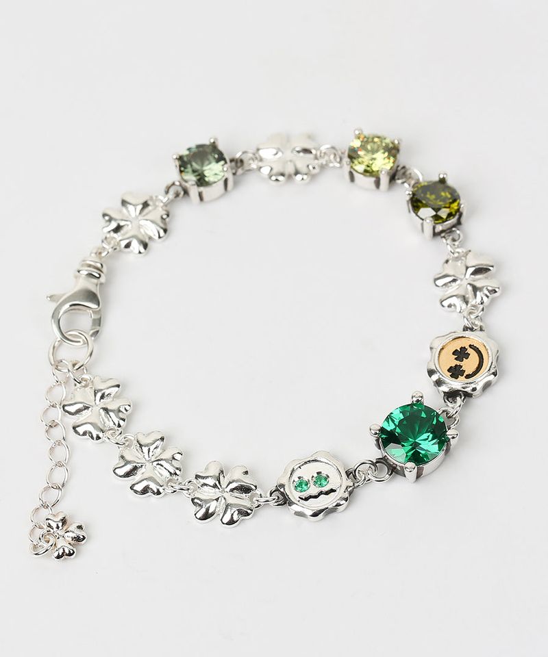 Clover eyes cubic chain (925 silver)
