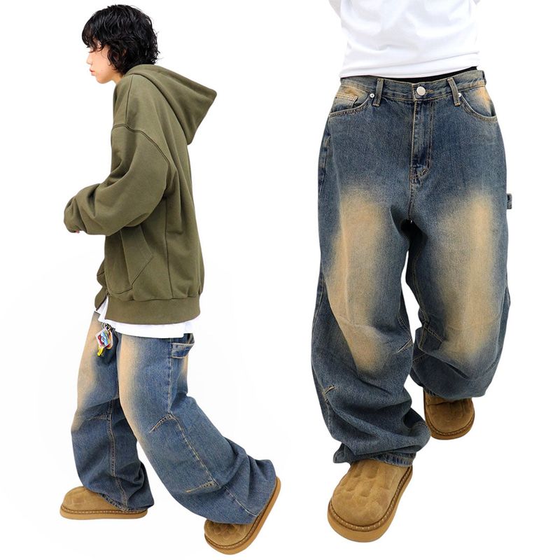 wide dart bizo denim pants