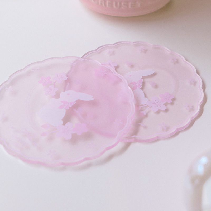 Cherry blossom rabbit ♡ acrylic coaster