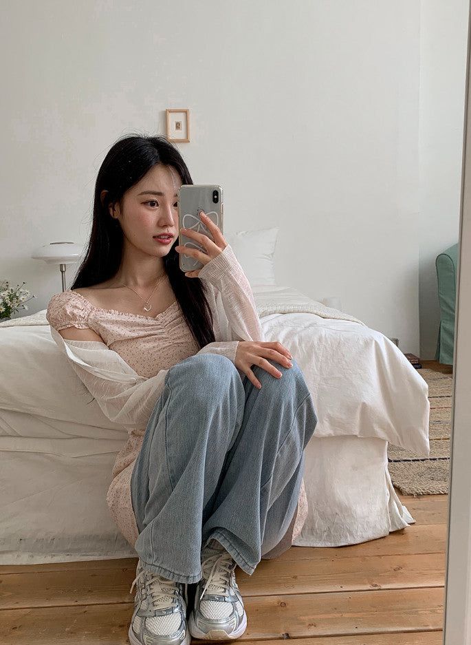 Cool Straight Denim Wide Pants (2color)